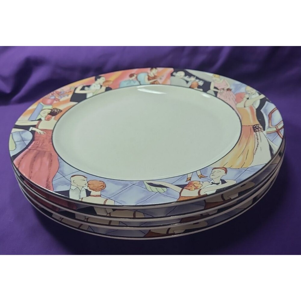 4 Sakura Tango Sue Zipkin Dinner Plates 10 7/8"